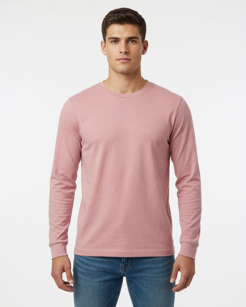 BELLA + CANVA Heather CVC Long Sleeve Crewneck T-Shirt for Layering Style & Custom Print Essential Tee